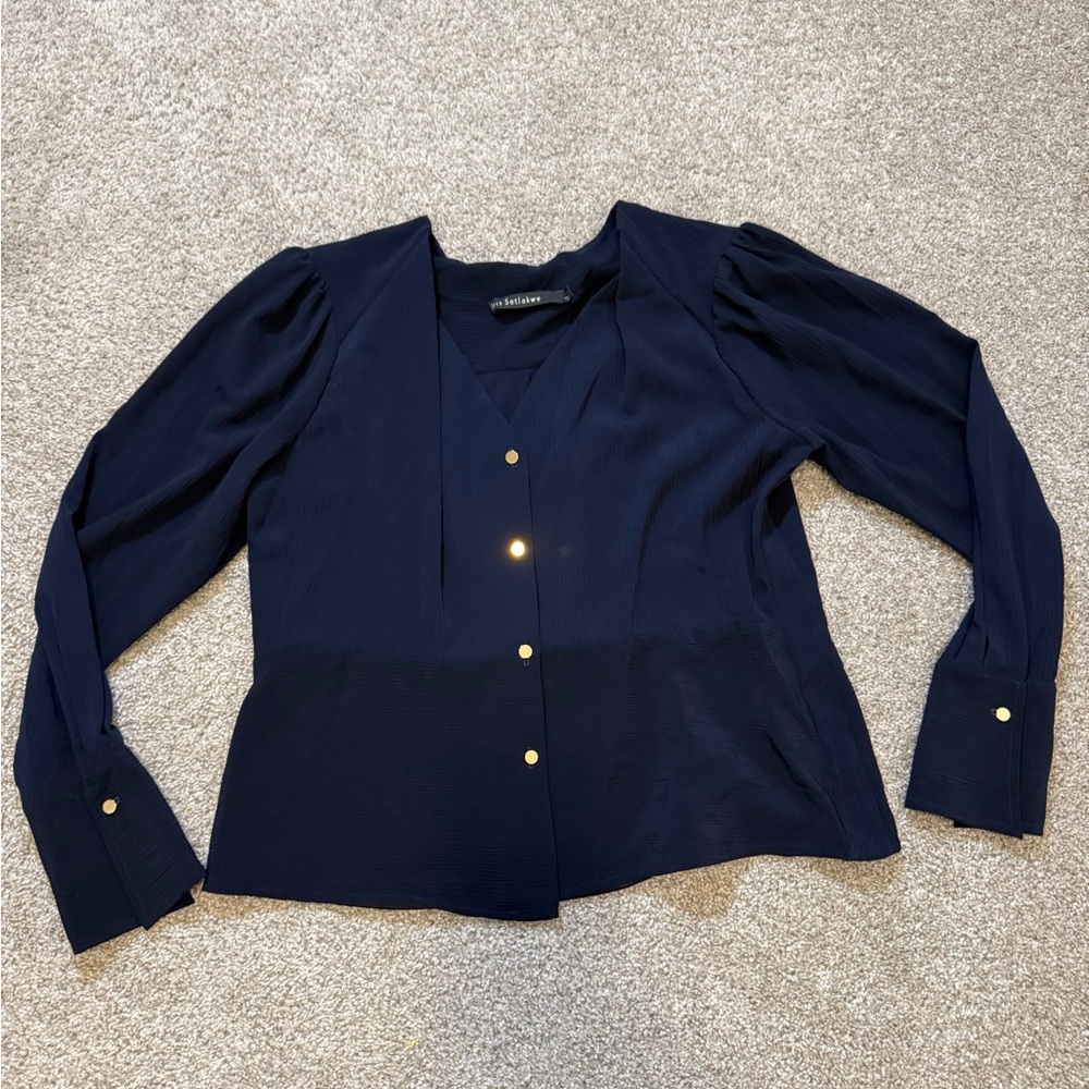 Iris Setlakwe Womens Blue Blouse 14